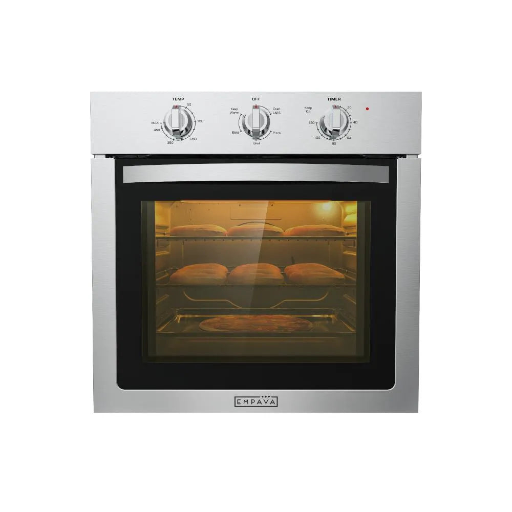 Empava 24 inch Single Electric Wall Oven with 2 Racks
