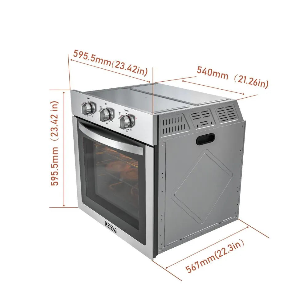 Empava 24 inch Single Electric Wall Oven with 2 Racks