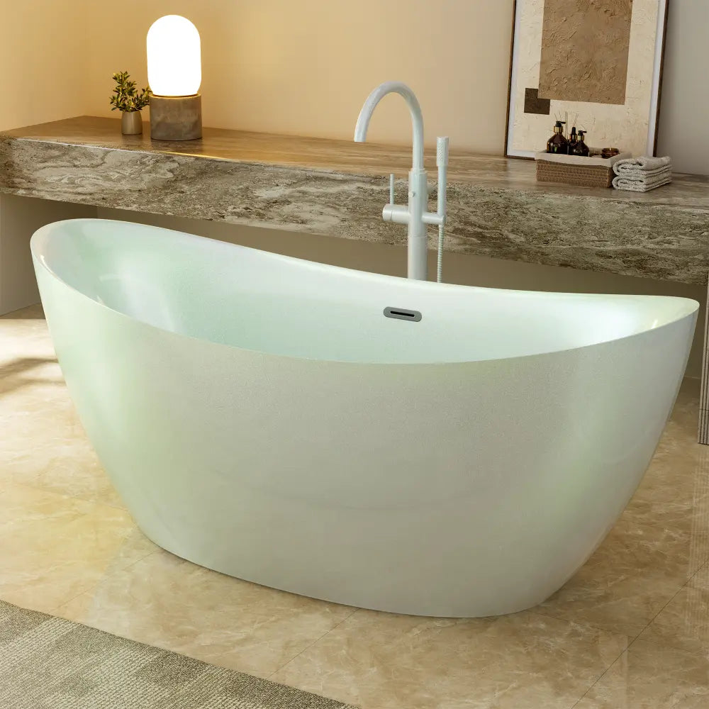67" Freestanding Soaking Tub with Center Drain