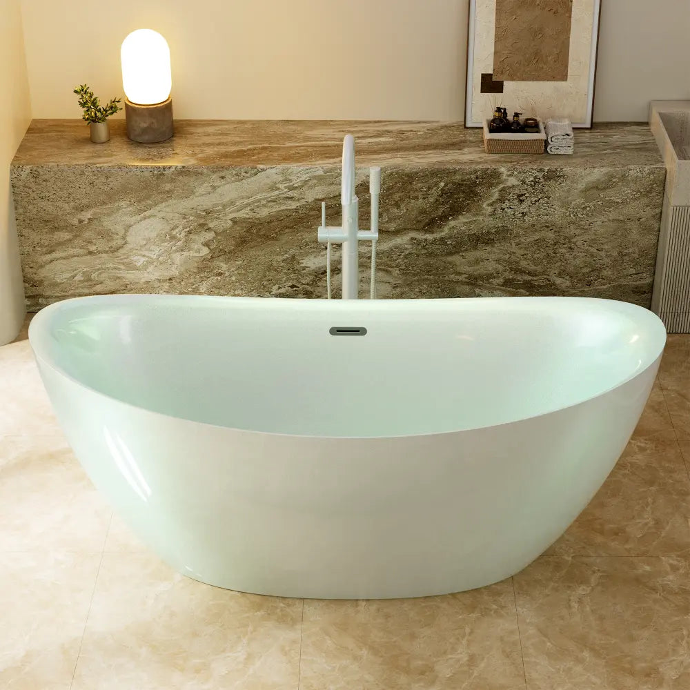 67" Freestanding Soaking Tub with Center Drain