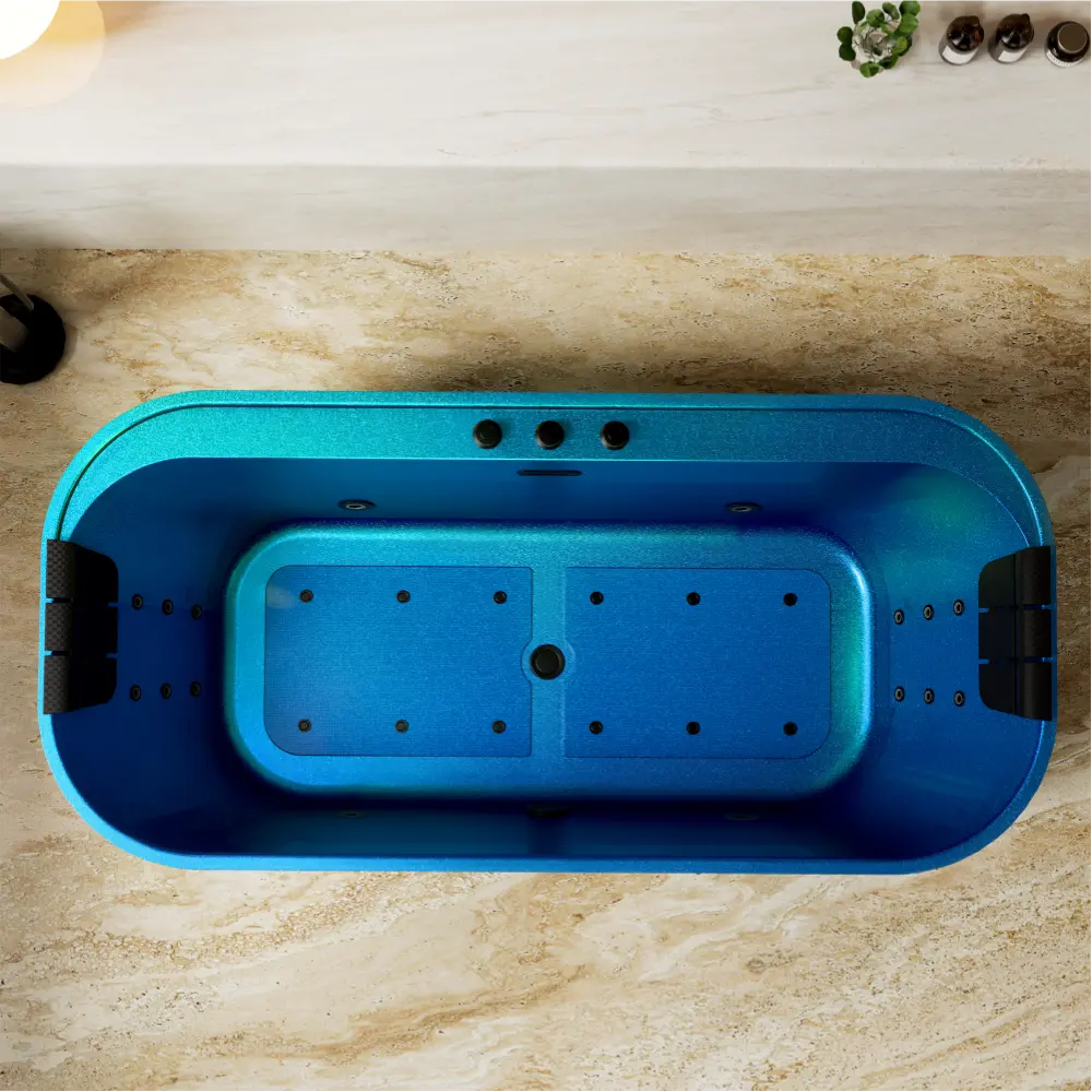 67" Acrylic Freestanding Whirlpool Bathtub with Center Drain