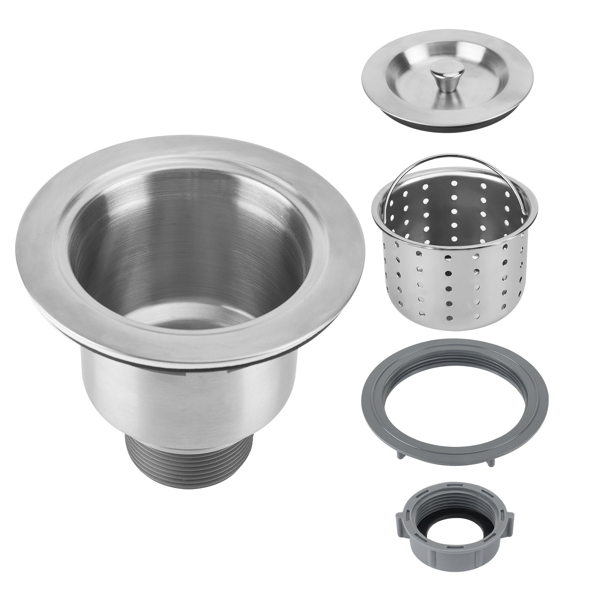 Empava 3.5 inch Stainless Steel Kitchen Sink Basket Strainer Drain Assembly