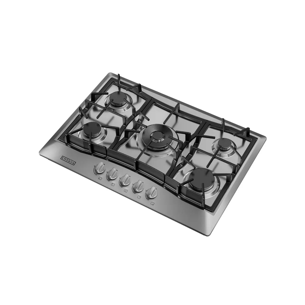 EMPV-30GC21-GX stainless steel gas stove cooktop side view