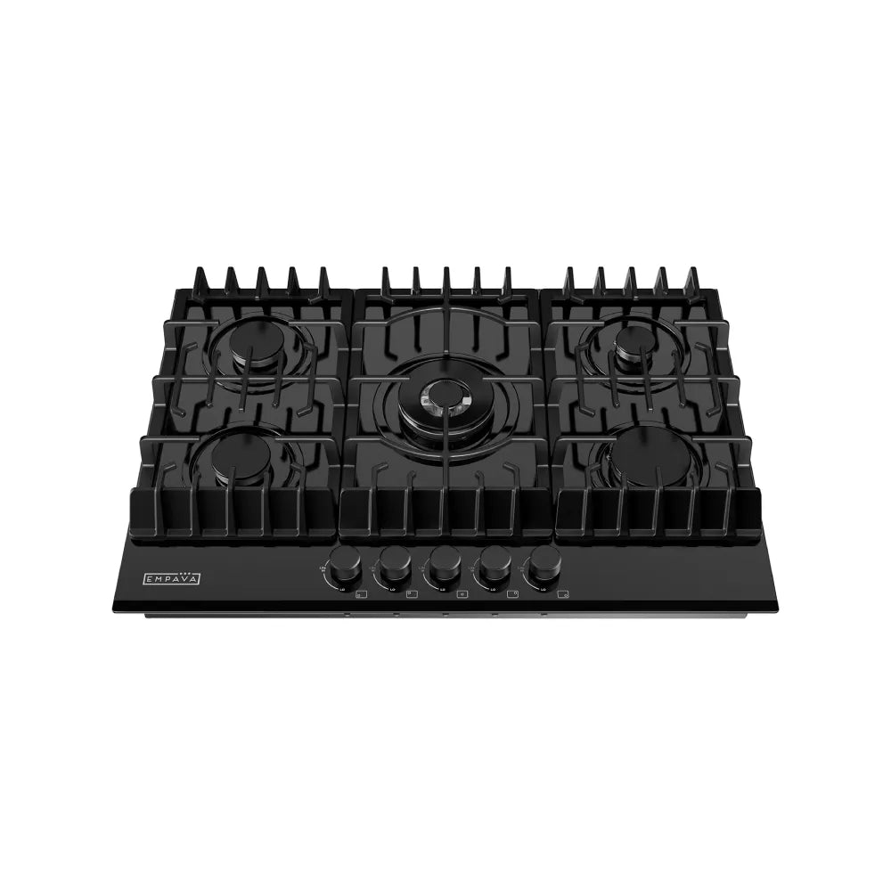 EMPV-30GC26-GX black gas stove cooktop front view