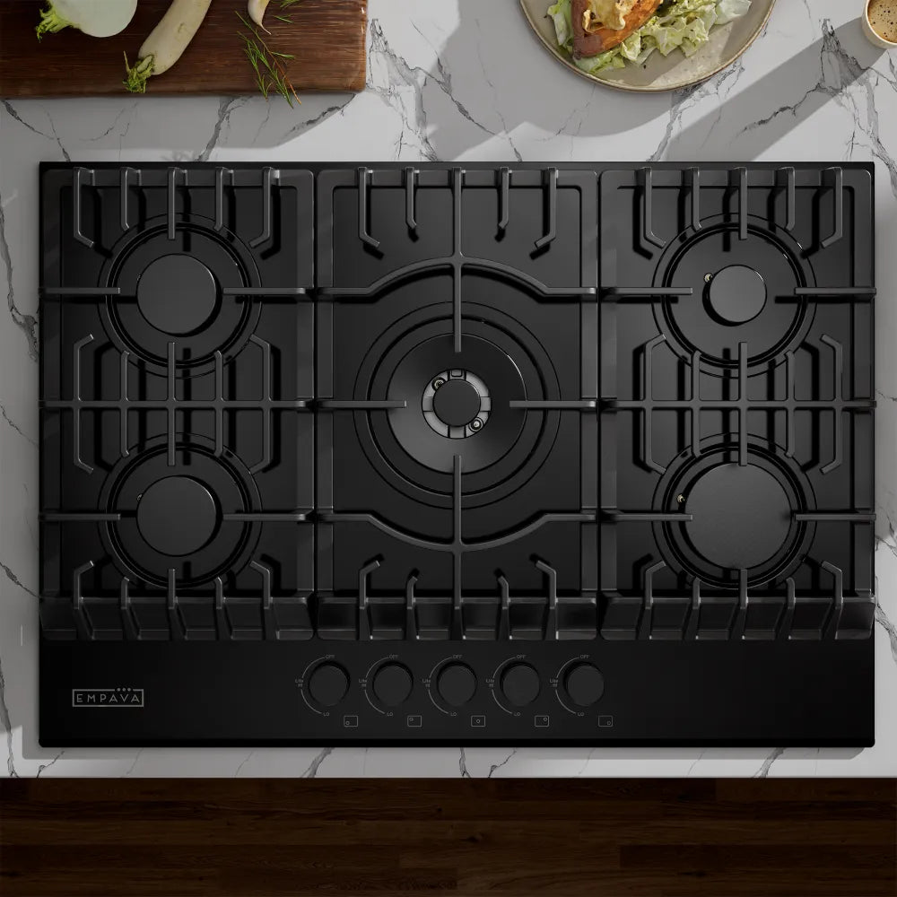 EMPV-30GC26-GX black gas stove cooktop overlook view