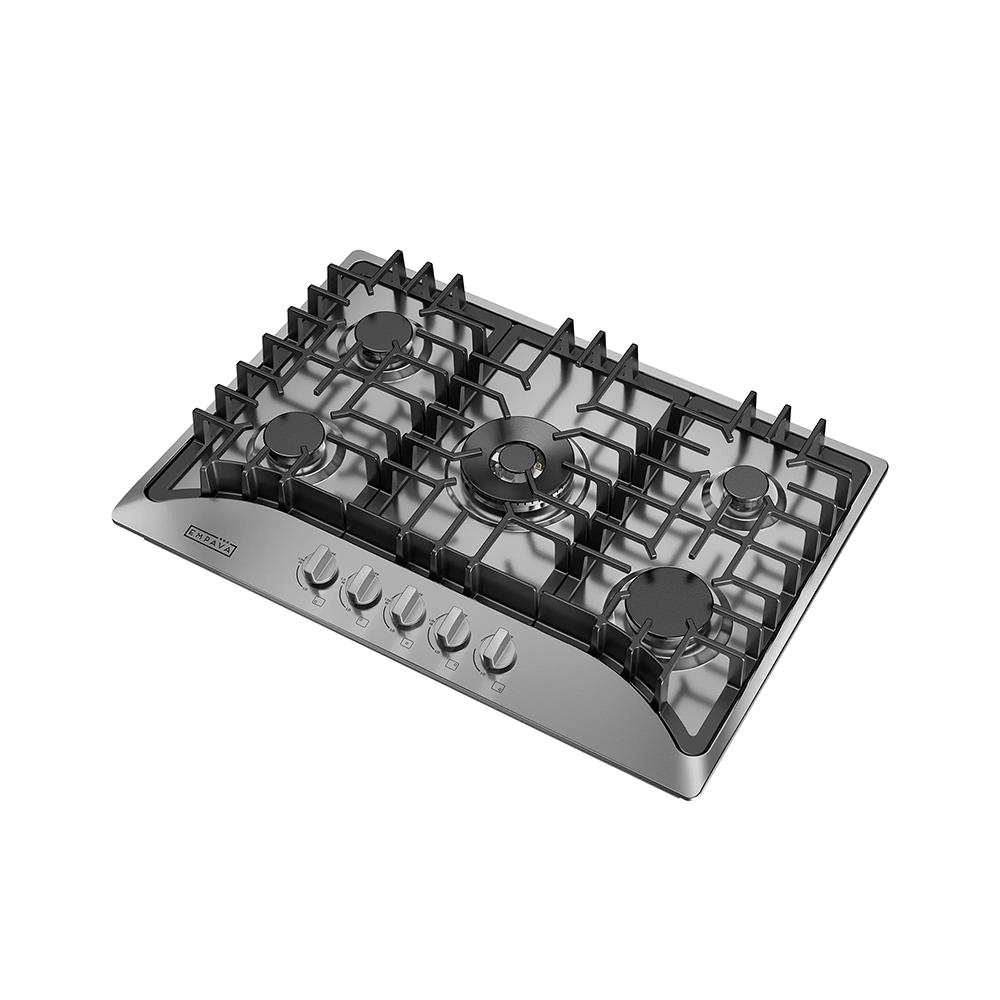 EMPV-30GC5B70C-GX stainless steel gas stove cooktop side view