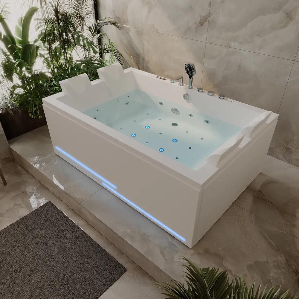 EMPV-71PRO05 massage bathtub with revi-skin therapy and LED lights side view