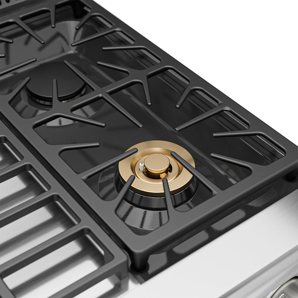 Empava 30 Inch Freestanding Range Gas Cooktop And Oven 30GR03 cooktop burner detail view