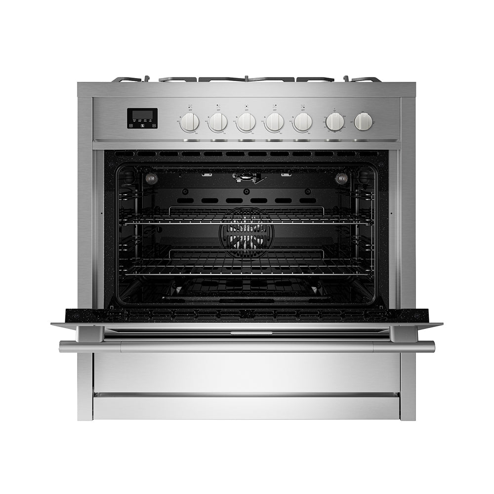 Empava 36 Inch Freestanding Range Gas Cooktop And Oven 36GR12 front inside view