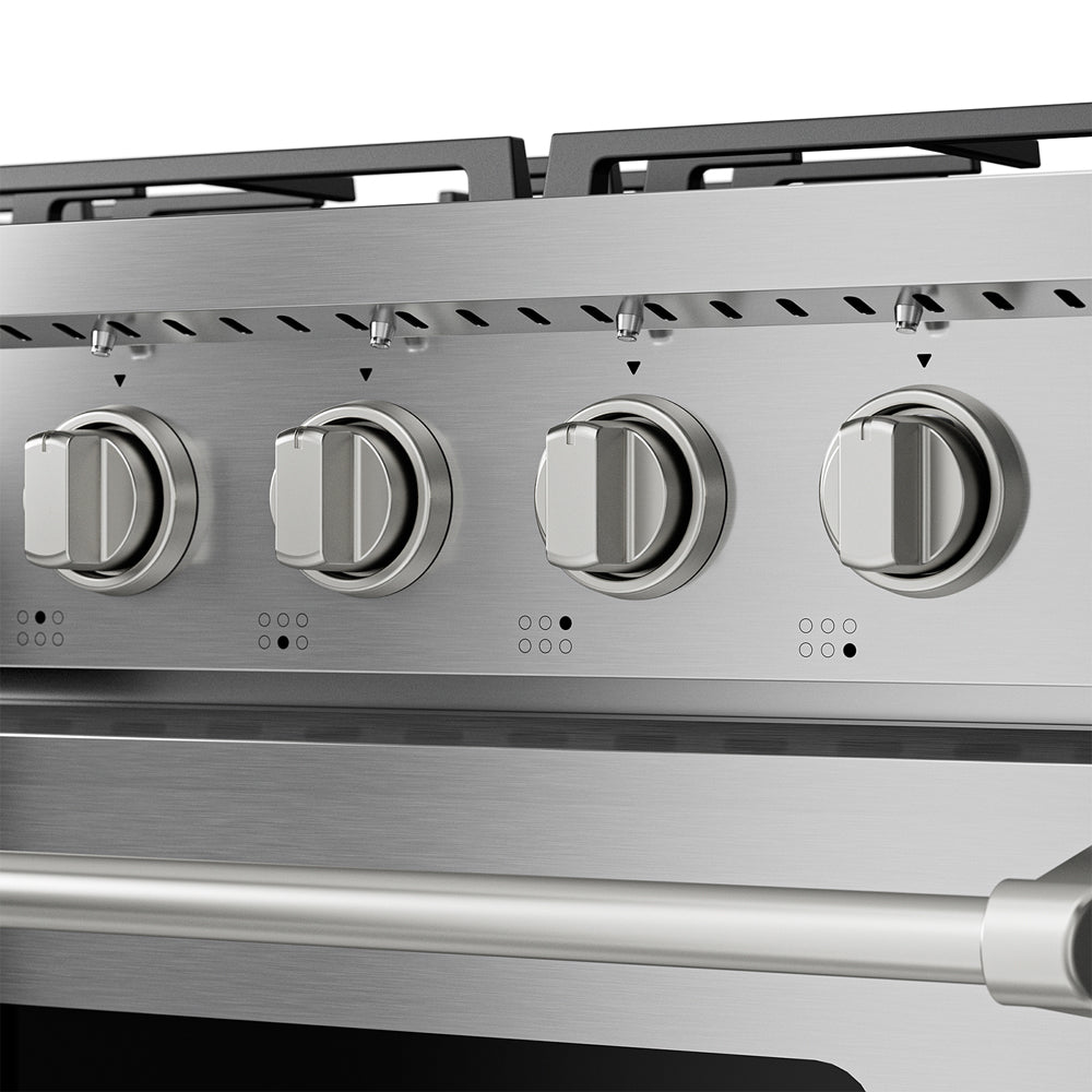 Empava 36 inch Pro Style Slide in Single Oven Gas Range 36gr11 button detail