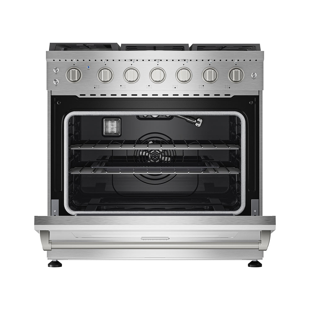 Empava 36 inch Pro Style Slide in Single Oven Gas Range 36gr11 front inside view