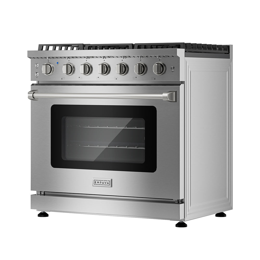Empava 36 inch Pro Style Slide in Single Oven Gas Range 36gr11 right side view
