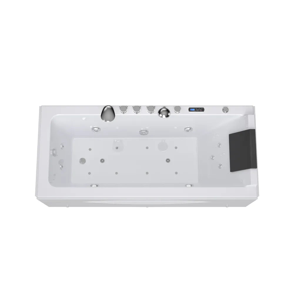 whirlpool bath tub with left drain dual massage Empava-67JT351LED overlook view