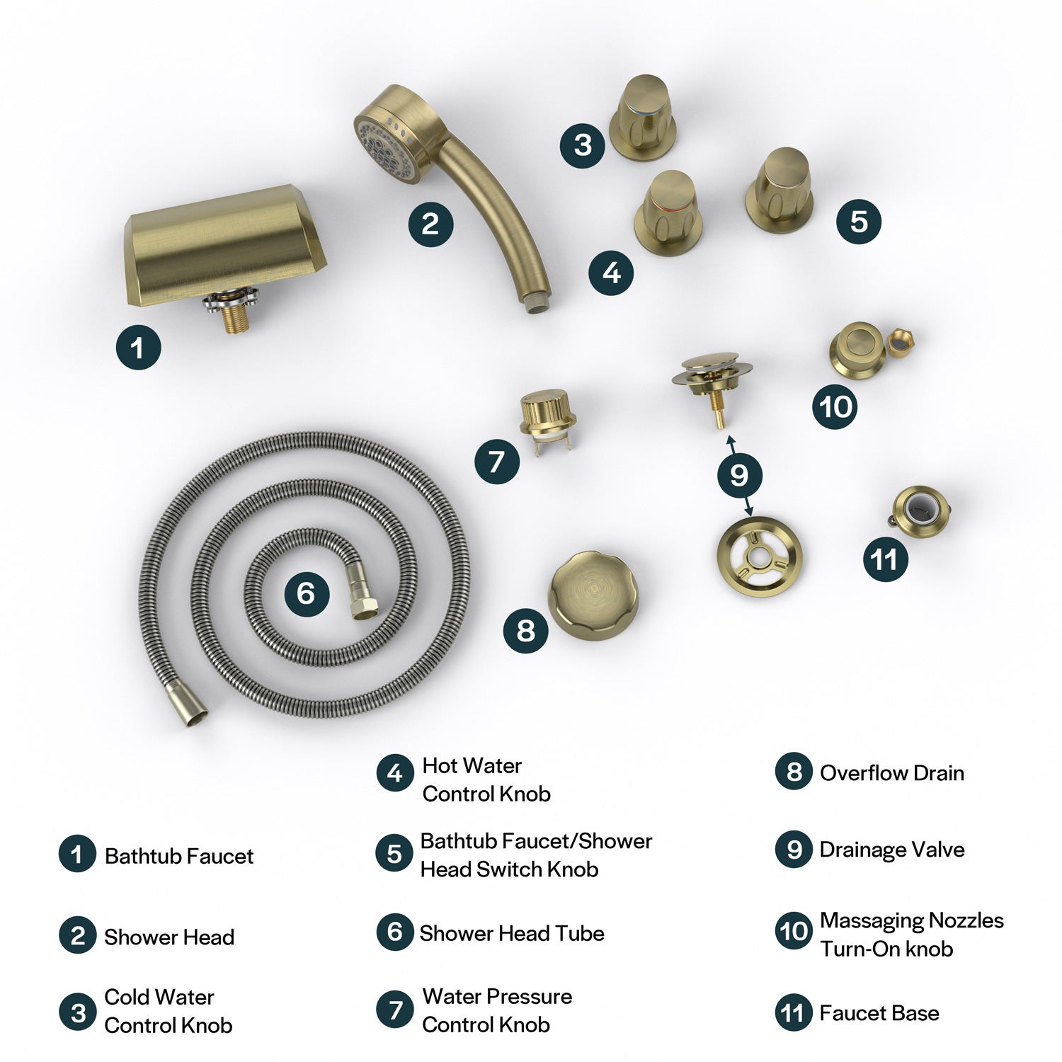 Bathtub Faucet Fixtures For EMPV-71JT667B 2-Person Whirlpool Tub Bronze Fixture-6