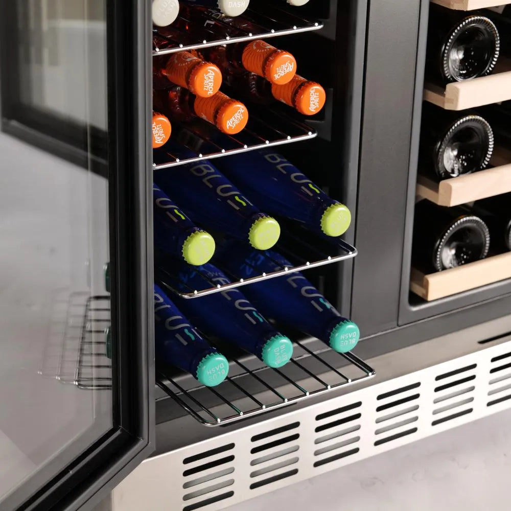 Empava 24 inch Dual Zone Wine and Beer Fridge Beverage Cooler