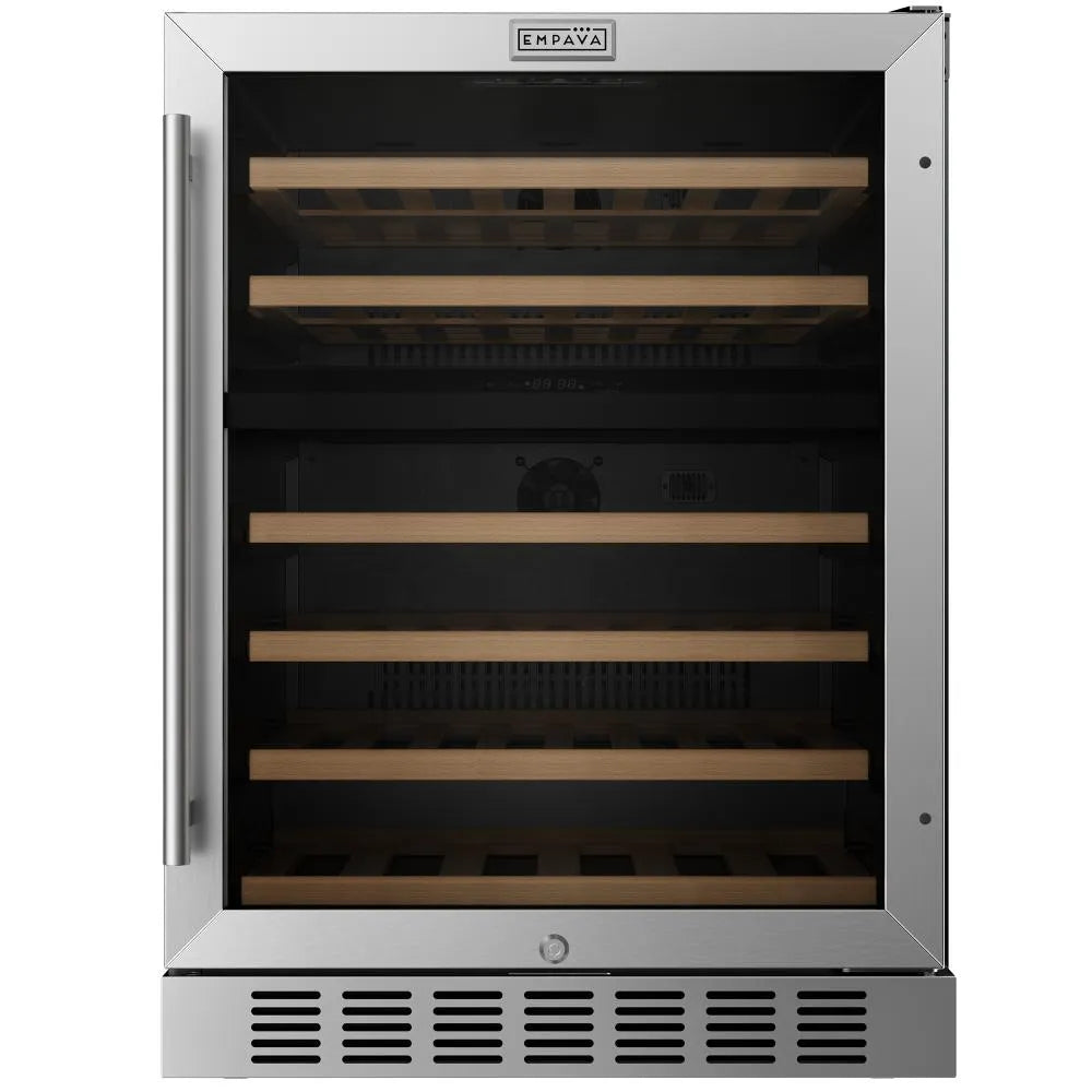 Empava Enfriador de vino de doble zona de 24 pulgadas Refrigerador de vino