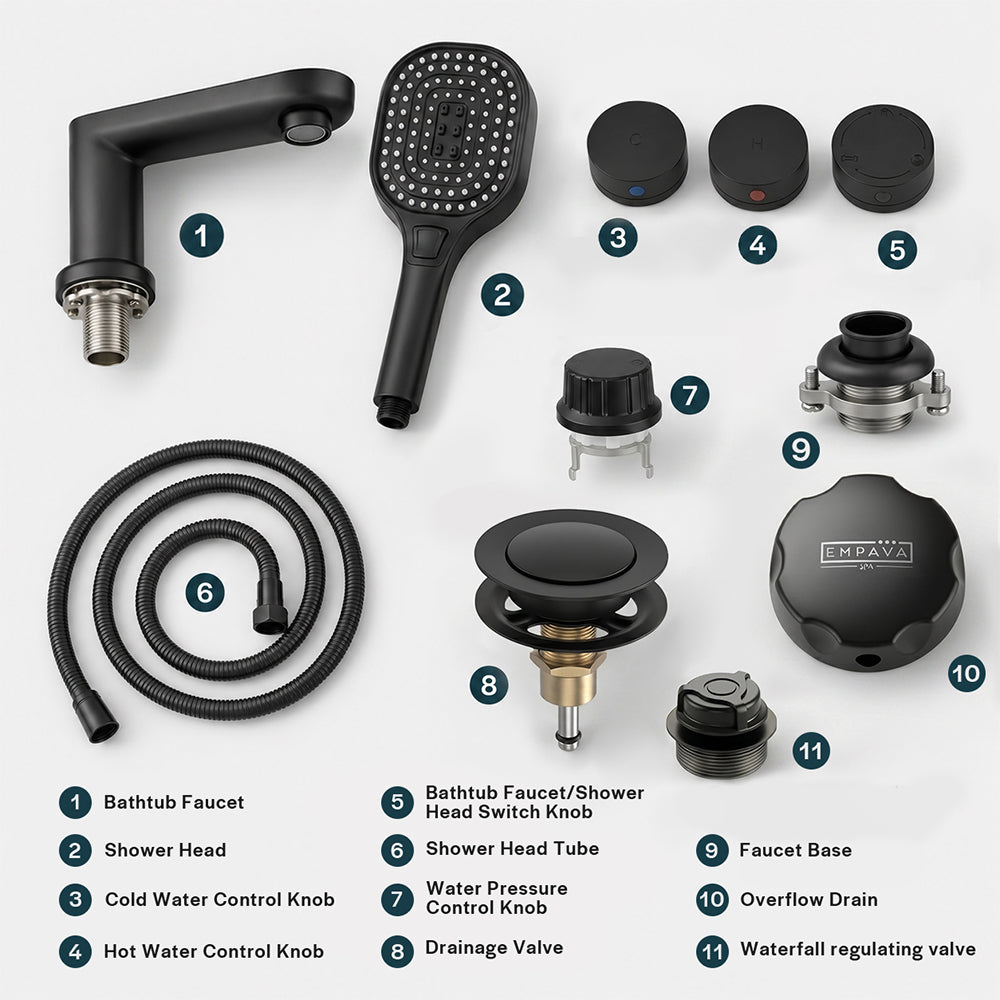 Bathtub Faucet Fixtures For EMPV-71PRO02 Whirlpool Tubs