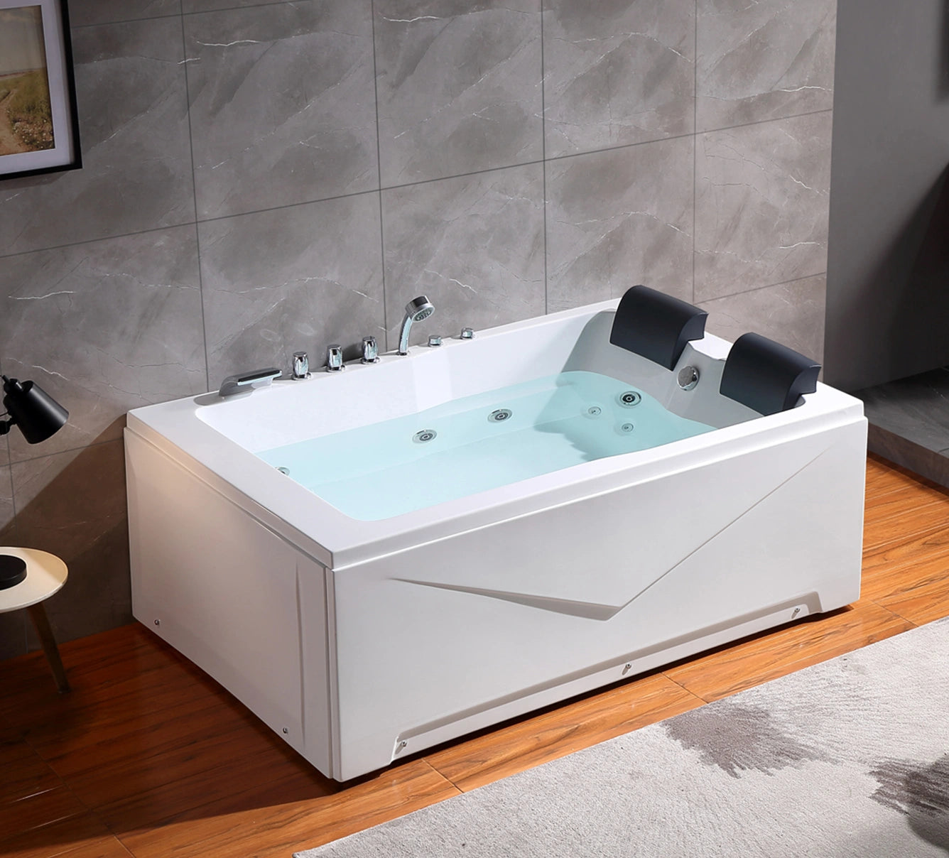 empava 2 person jetted tub with pillow