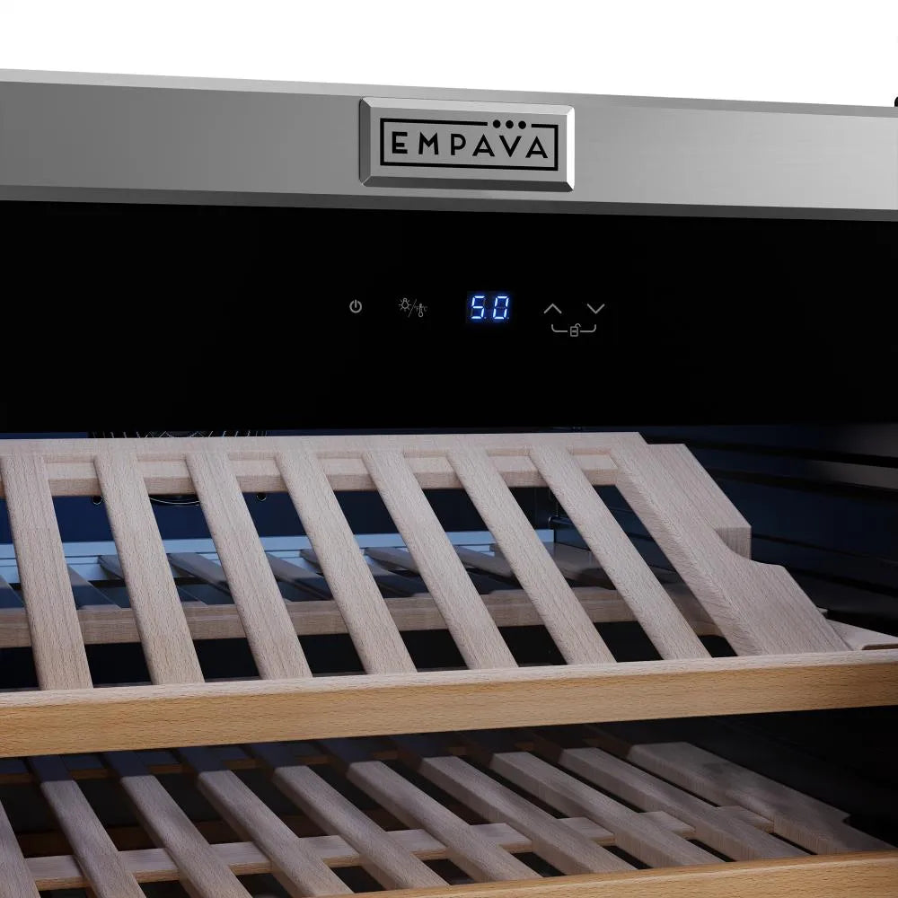 Vinoteca Empava de 24 pulgadas, refrigerador de vinos de 67 pulgadas de alto