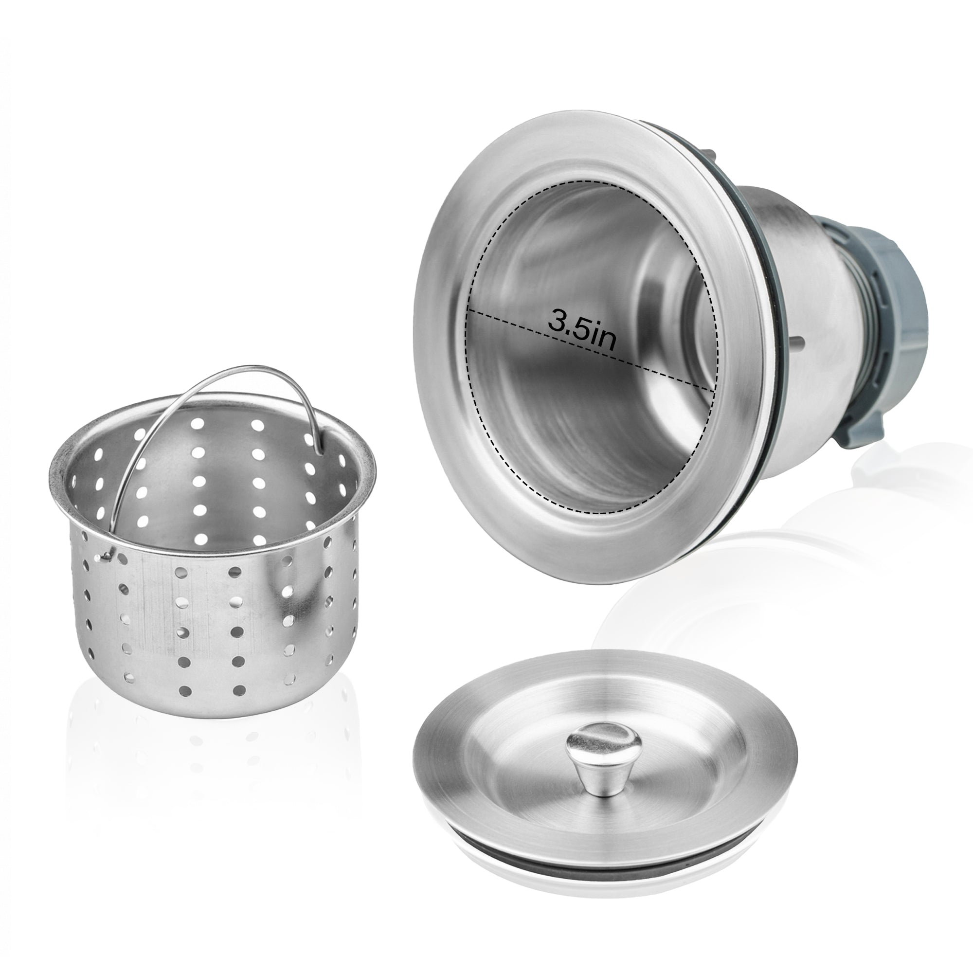 Empava 3.5 inch Stainless Steel Kitchen Sink Basket Strainer Drain Assembly