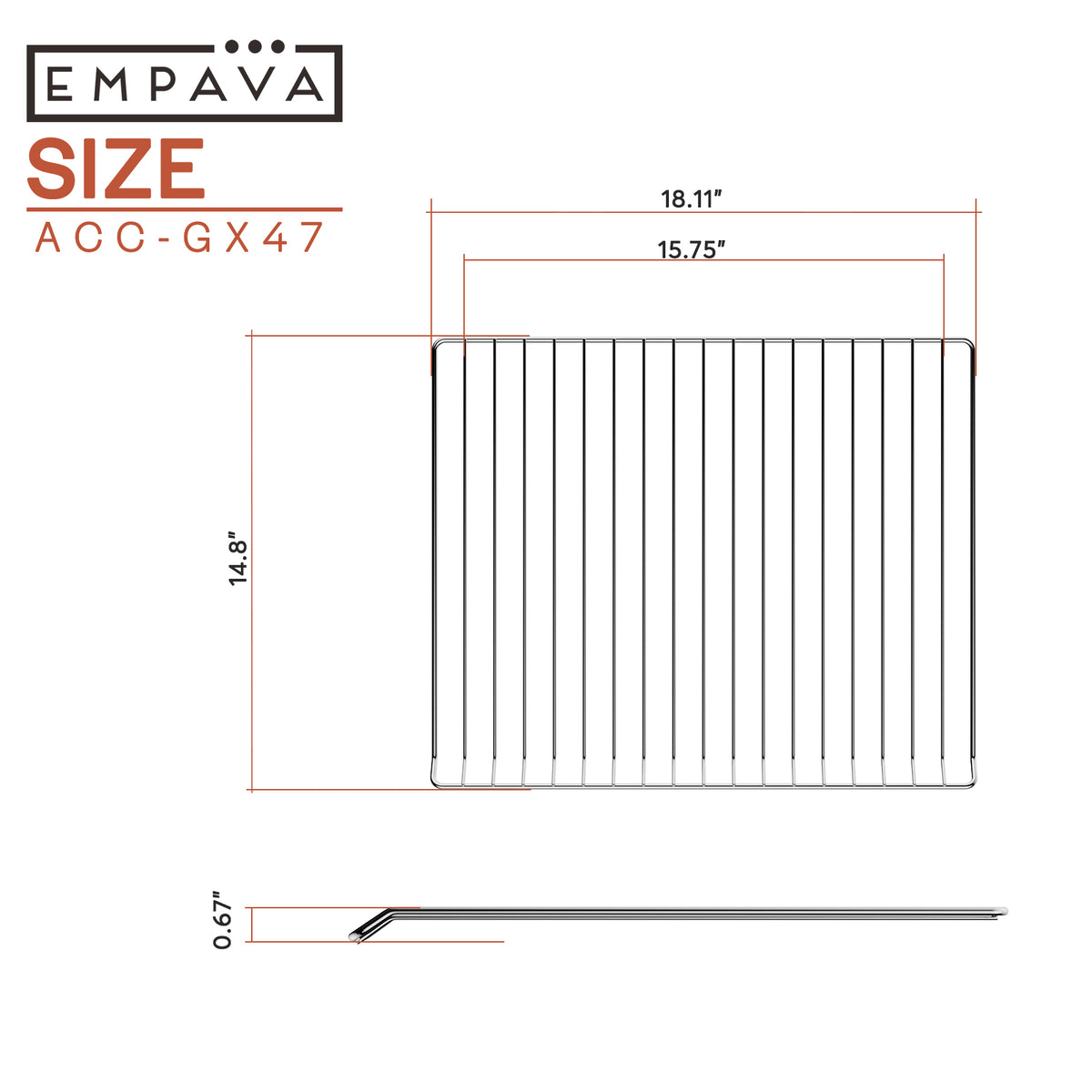 Empava 24 inch Stainless Steel Wall Oven Rack for EMPV-24WOE40L
