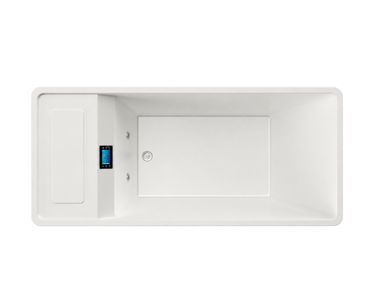 Empava 79CLF02 cold plunge tub top view with digital control panel