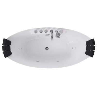 Empava-59AIS11-59" Freestanding Boat-shaped Whirlpool Bathtub with Center Drain-11
