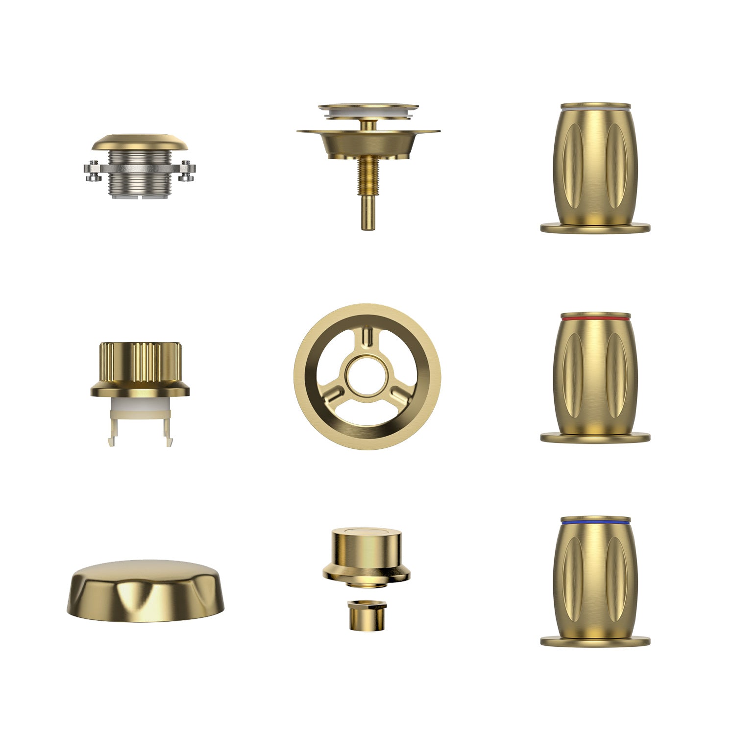 Bathtub Faucet Fixtures For EMPV-59JT005 Whirlpool Round Tub Brushed Gold Fixture-5