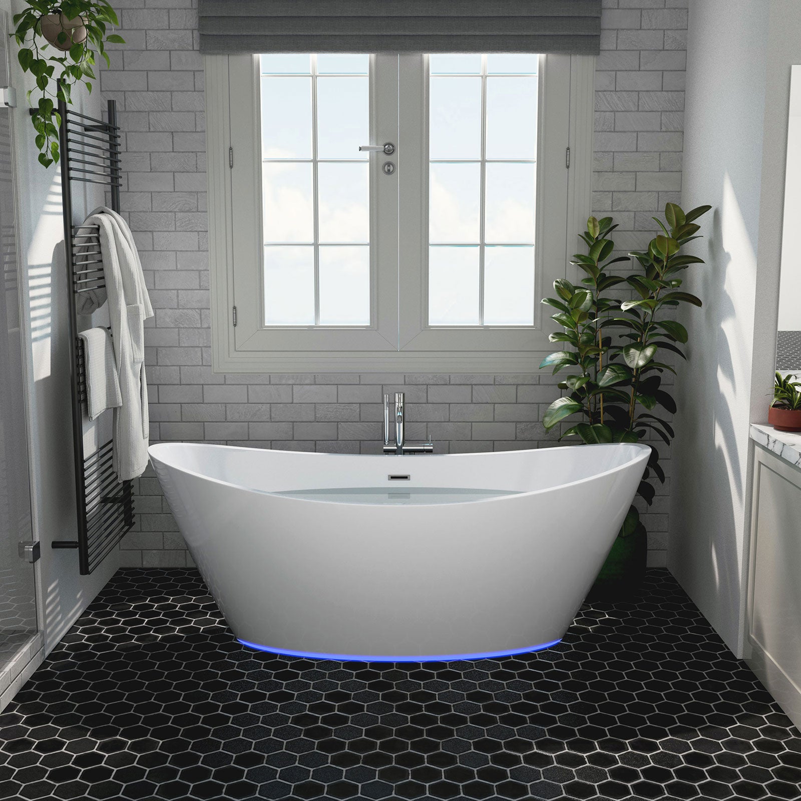 Empava-67FT1518LED 67 in. Soaking Freestanding Bathtub-3