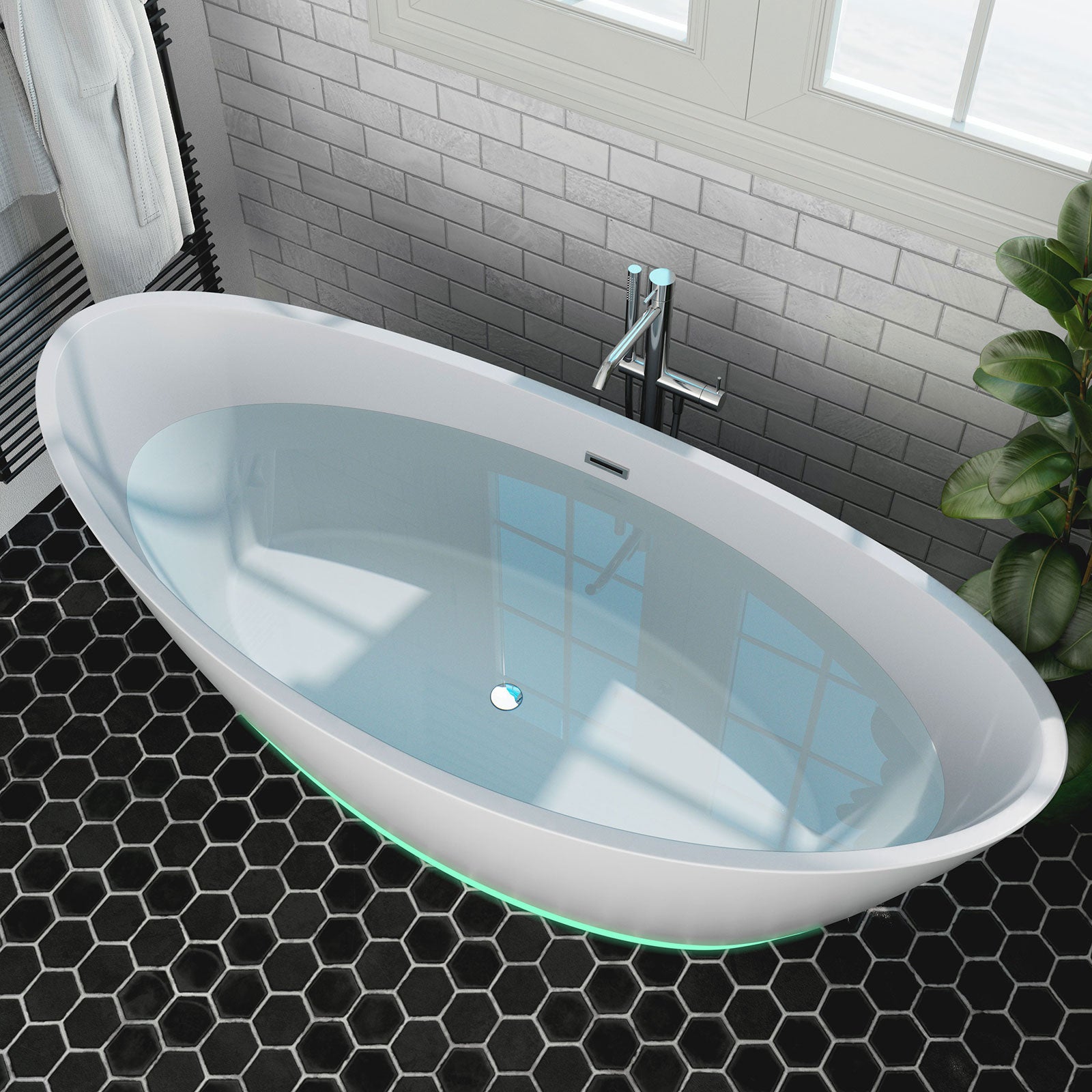 Empava-67FT1518LED 67 in. Soaking Freestanding Bathtub-5