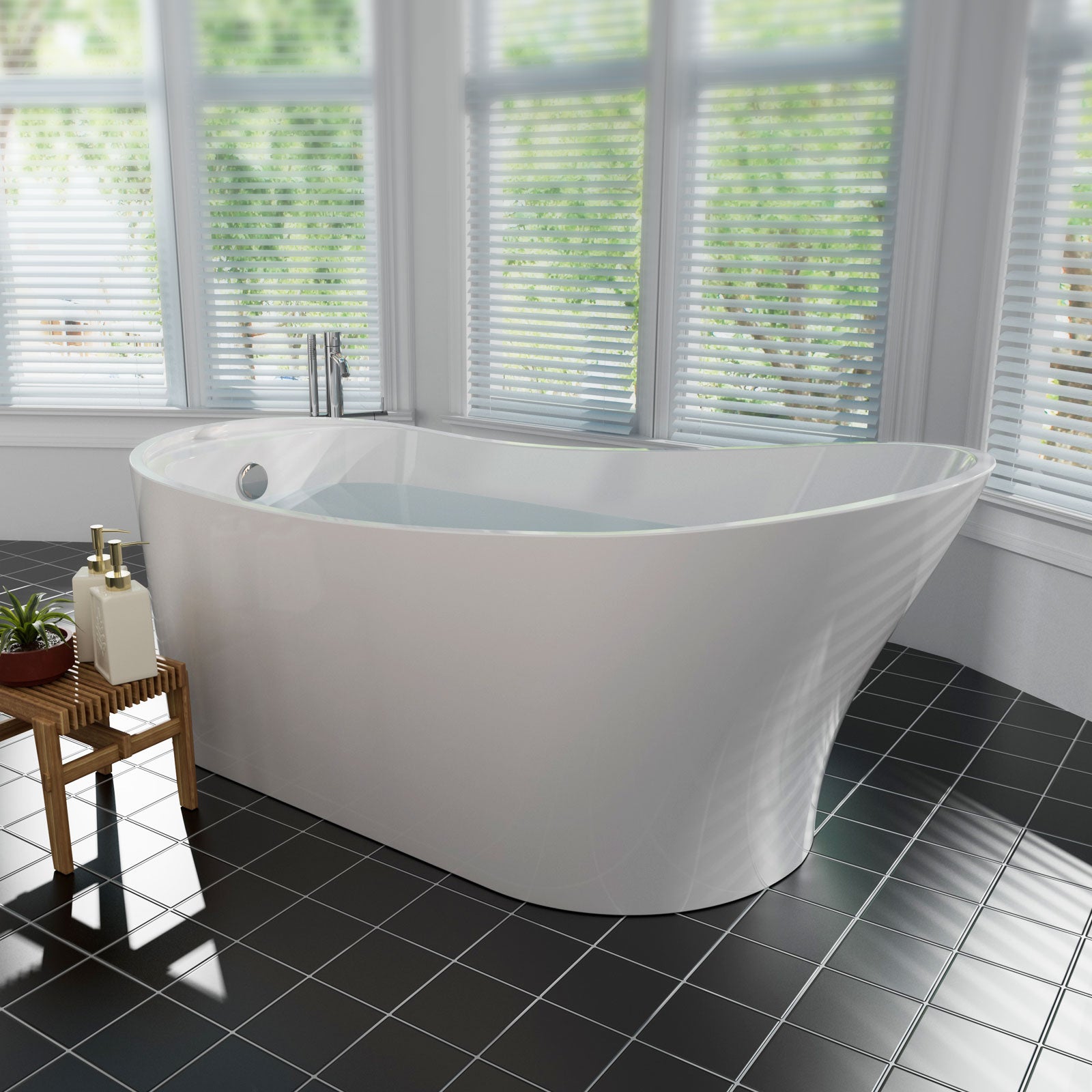 67 inch Freestanding Soaking Bathtub