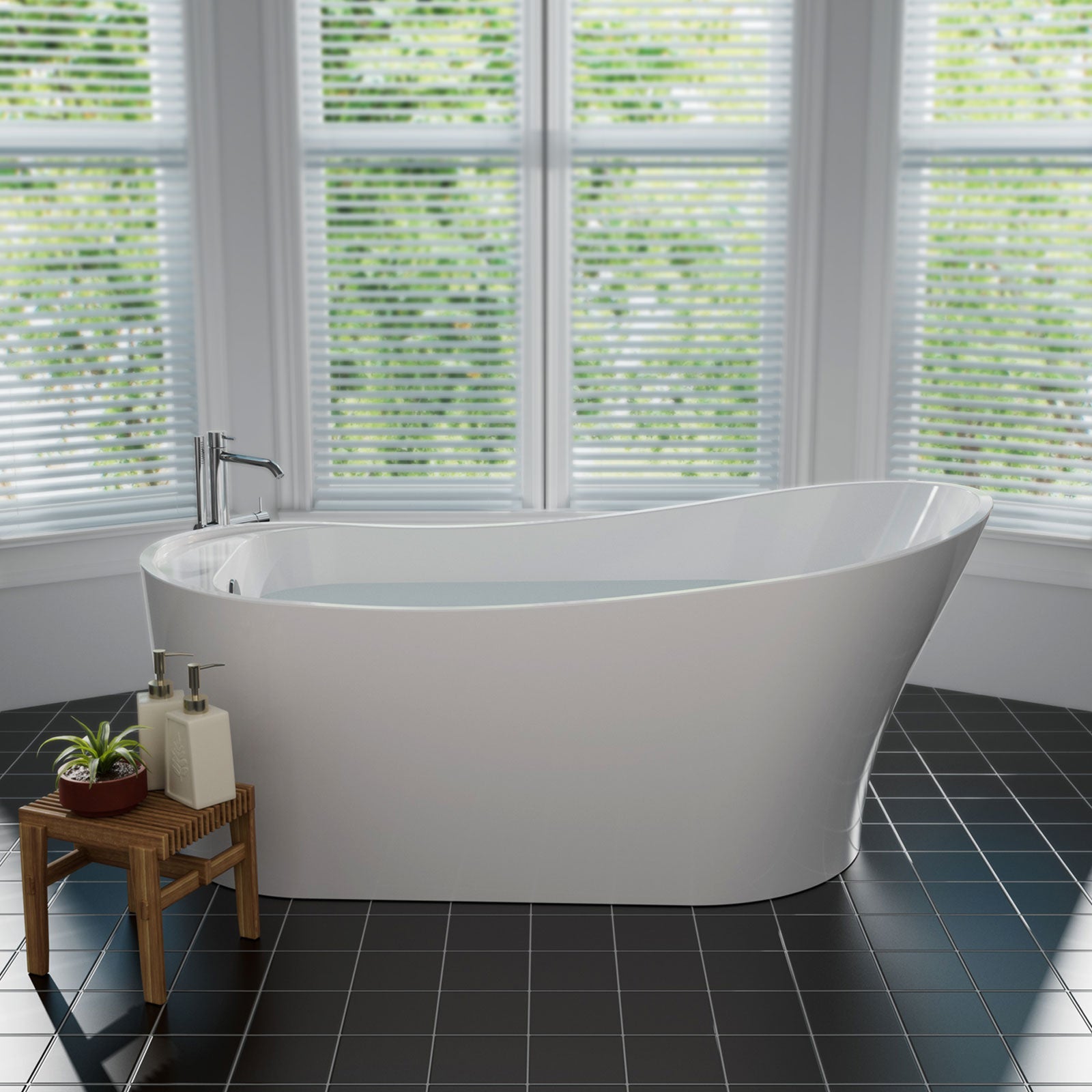 67 inch Freestanding Soaking Bathtub