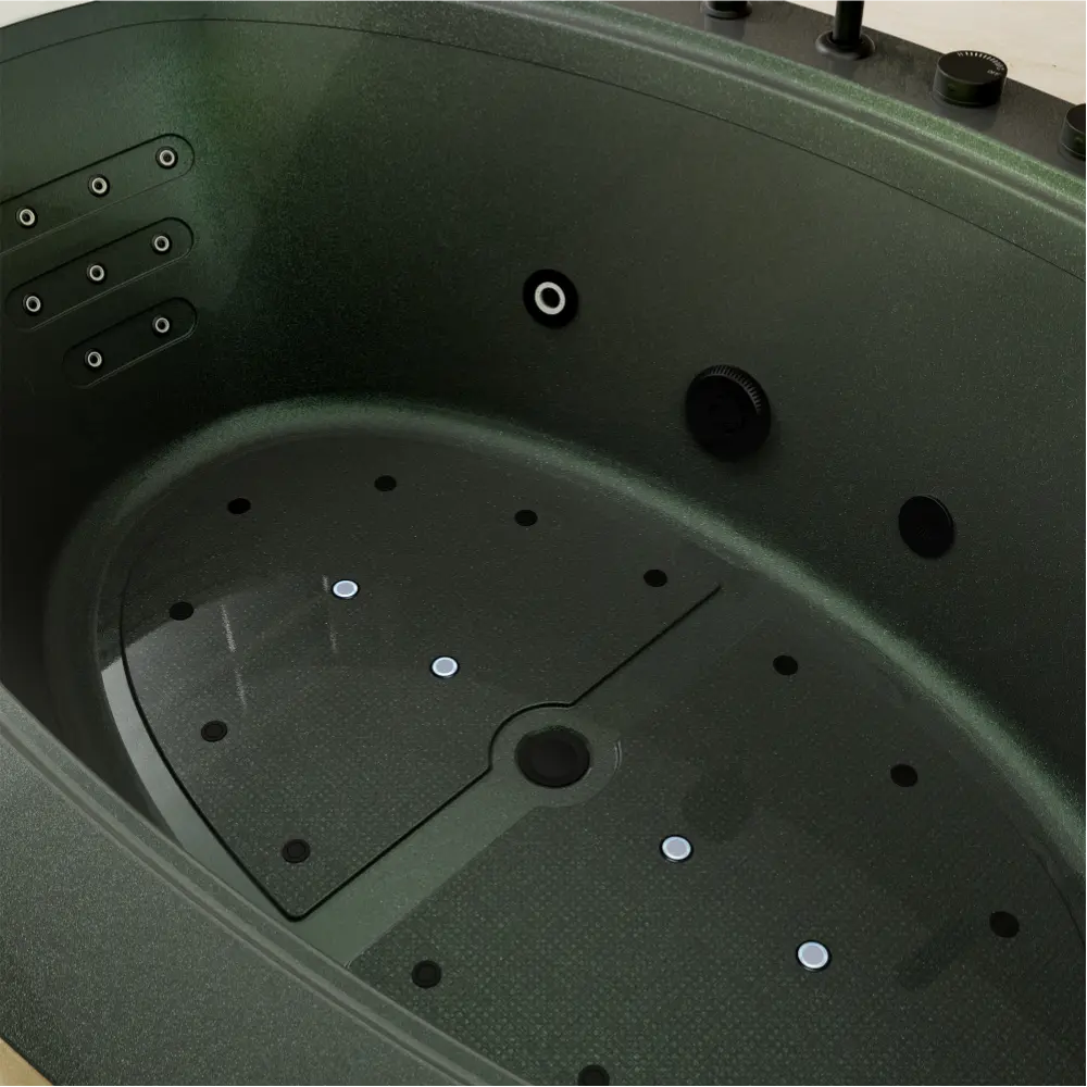 75" Acrylic Freestanding Whirlpool Bathtub with 360° waterfall and Center Drain