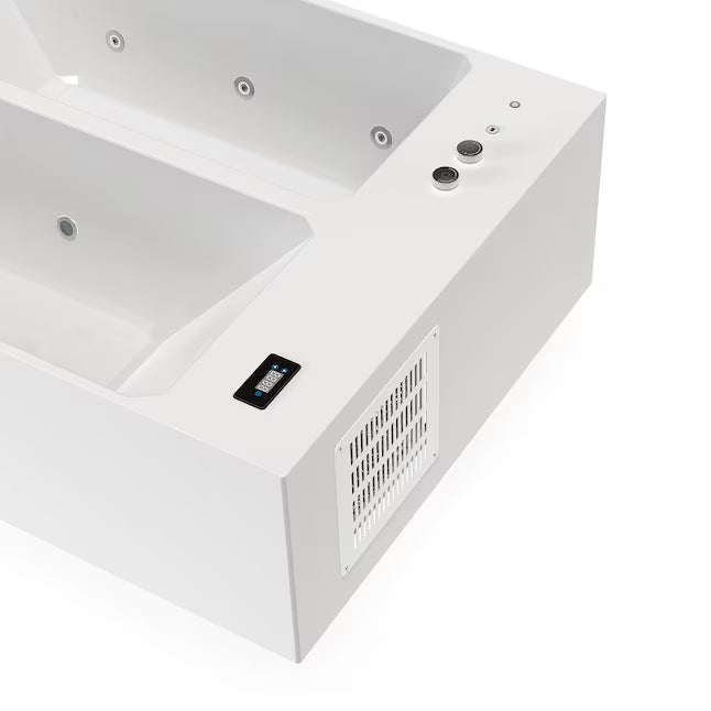 Empava Cold bath 55.12-in x 78.74-in White Acrylic Rectangle Alcove Whirlpool Tub with Drain ( Reversible Drain )