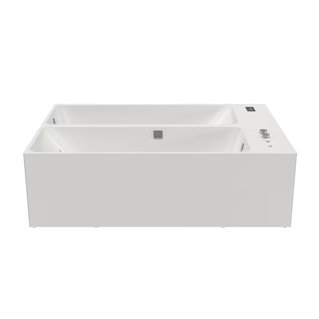 Empava Cold bath 55.12-in x 78.74-in White Acrylic Rectangle Alcove Whirlpool Tub with Drain ( Reversible Drain )