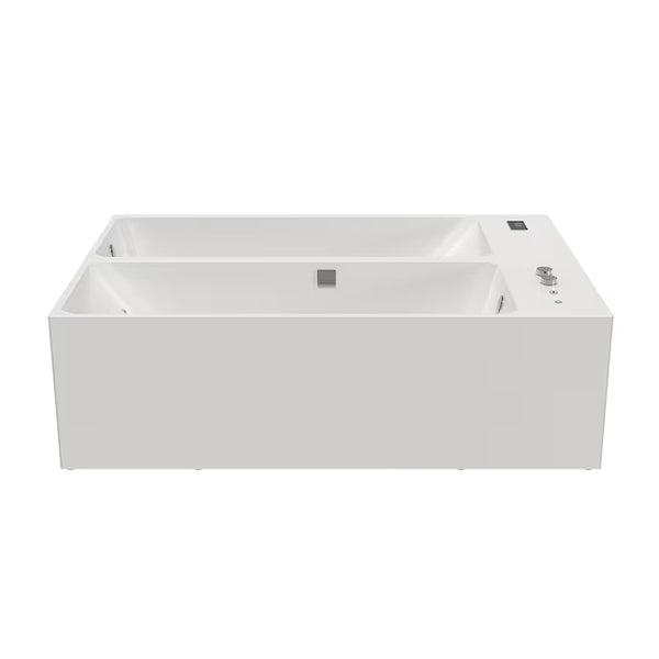 Bañera de hidromasaje empotrada rectangular de acrílico blanco Empava Cold bath de 139.9 cm x 200.0 cm con desagüe (desagüe reversible)