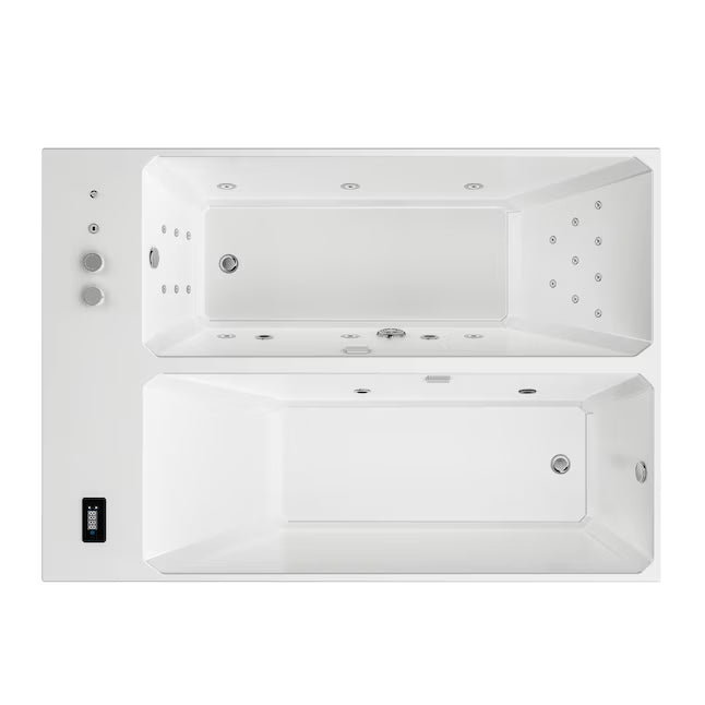 Empava Cold bath 55.12-in x 78.74-in White Acrylic Rectangle Alcove Whirlpool Tub with Drain ( Reversible Drain )