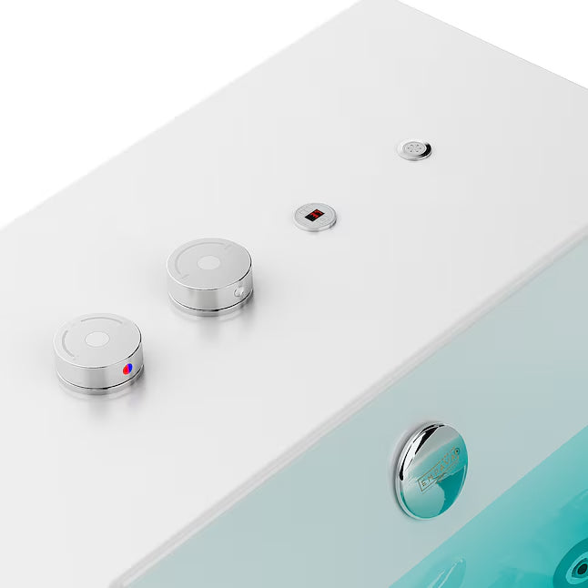 Empava Cold bath 55.12-in x 78.74-in White Acrylic Rectangle Alcove Whirlpool Tub with Drain ( Reversible Drain )