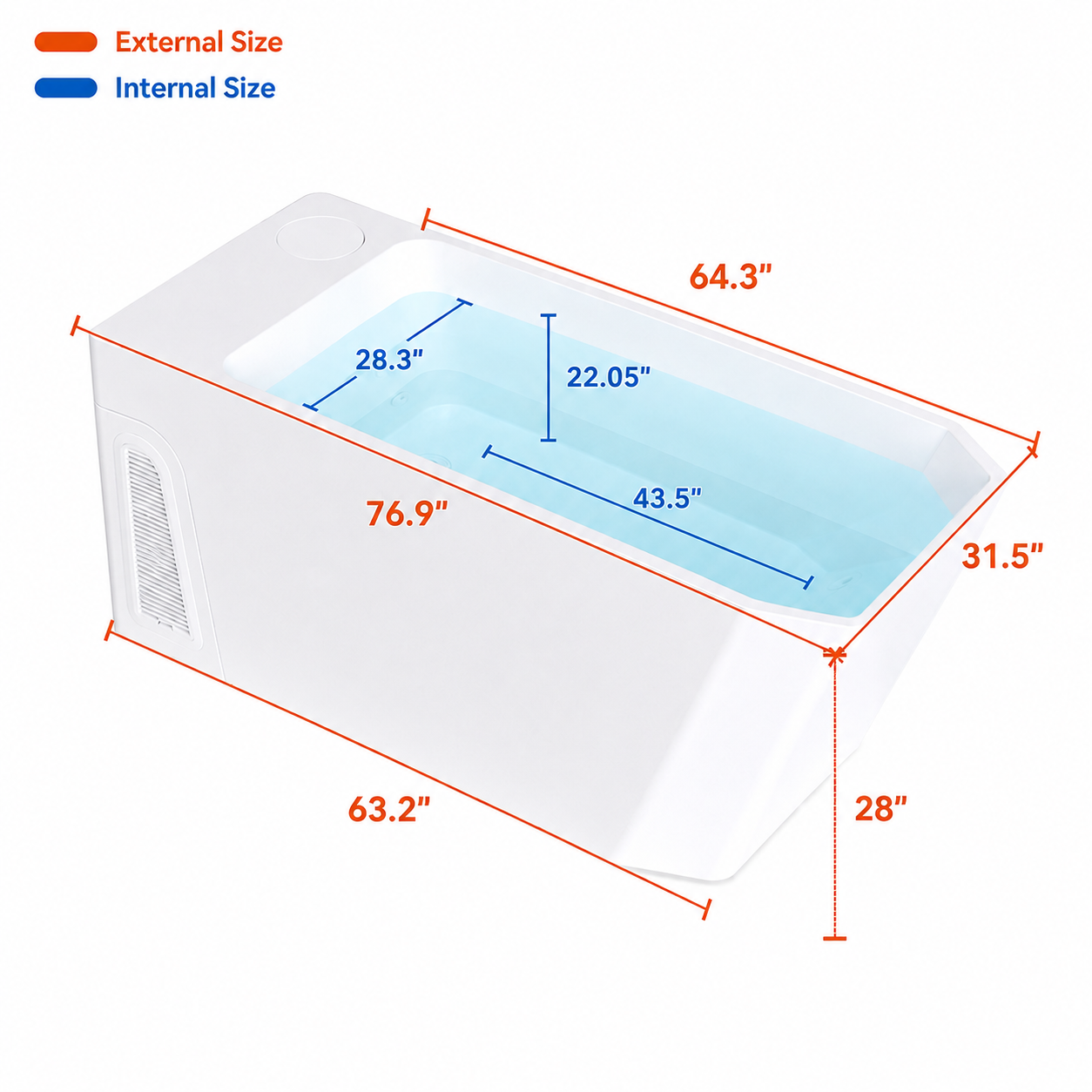 Empava Cryo Prism | Baignoire de Plongée Froide Moderne pour Clarté et Renouveau