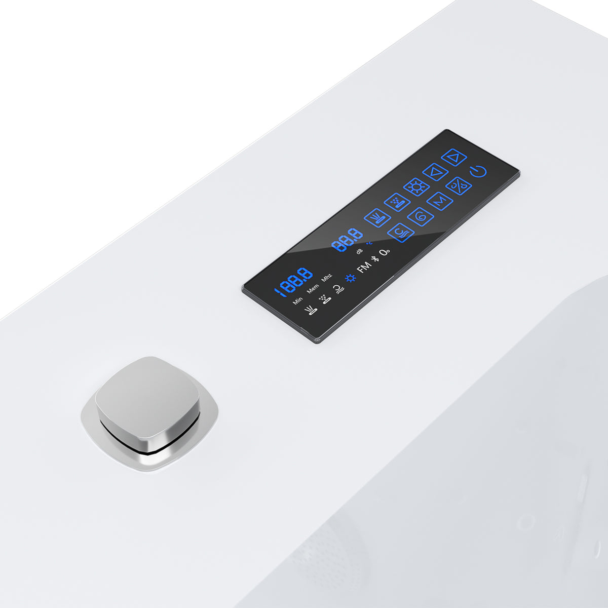 Baignoire LED de 71 pouces à alcôve et massage pour 2 personnes avec réchauffeur intégré et vidange à gauche