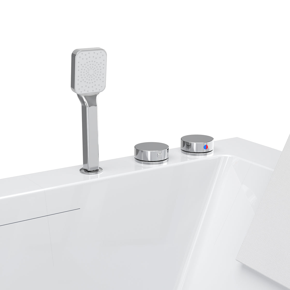 Baignoire LED de 71 pouces à alcôve et massage pour 2 personnes avec réchauffeur intégré et vidange à gauche