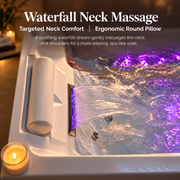 71 Inch Alcove Massage Inline Heater 2-Person LED Tub With Left Drain