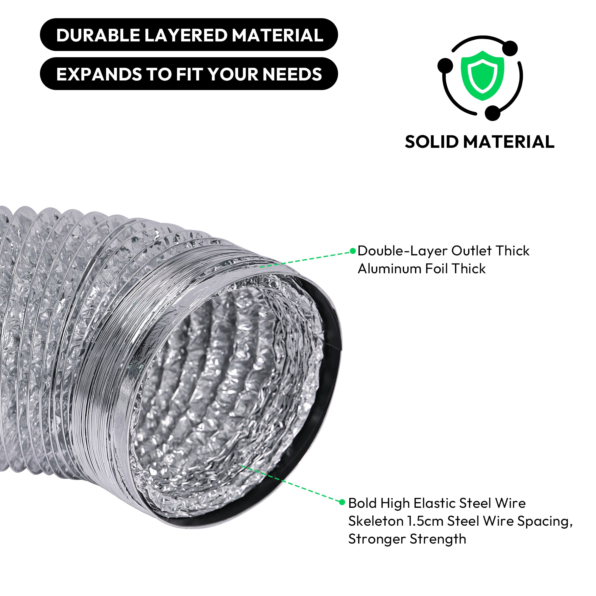 Empava 6 inch x 6.5-Foot Flexible Aluminum Air Duct Vent Hose