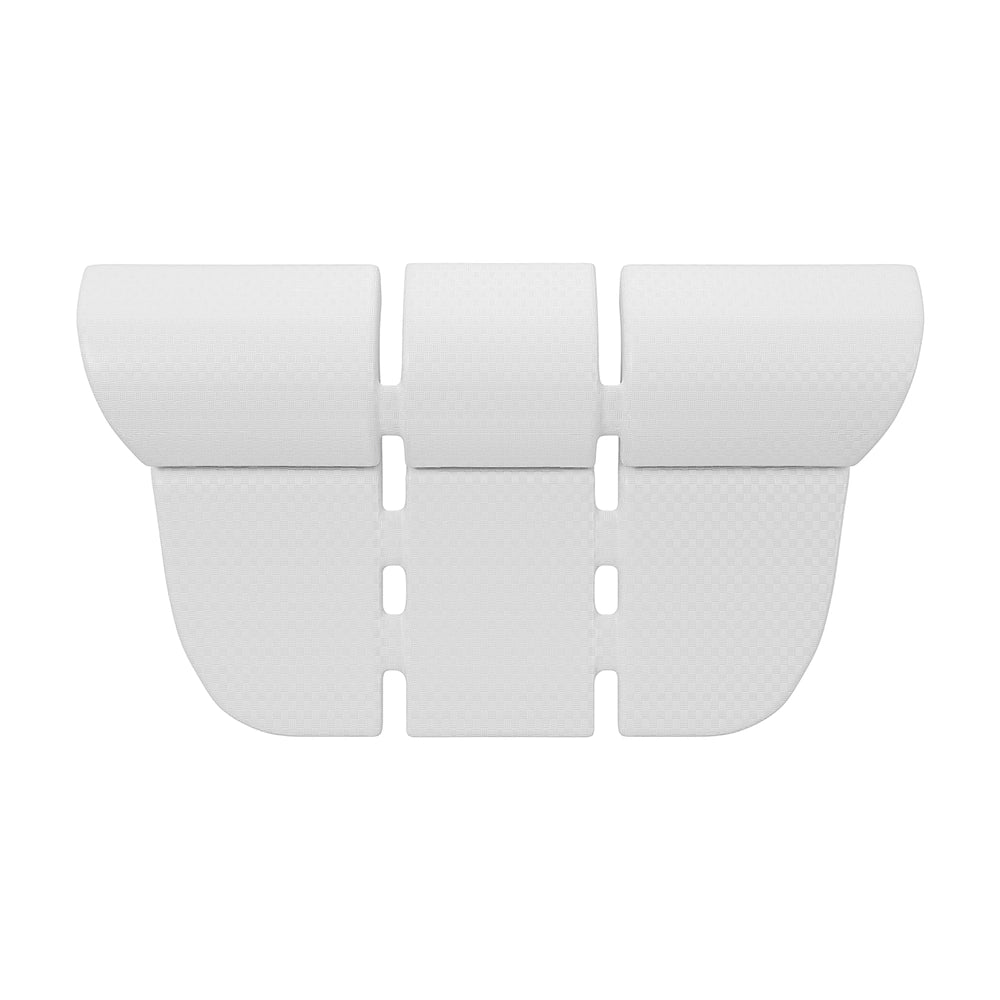 A rectangular Bathtub White Headrest for AIS Series Whirlpool Spa Tubs, featuring multiple sections and perforated cuts for flexibility, is laid flat against a white background. The headrest has a textured surface and rounded edges, designed for comfortable and secure fit over joints.