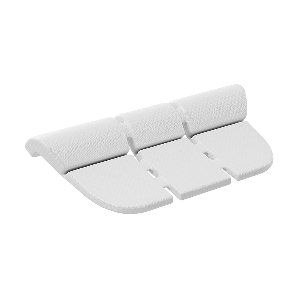 A white, semi-circular Bathtub Headrest for AIS Series Whirlpool Spa Tubs features three evenly spaced, slightly rounded hooks with a textured surface, designed to mount on the wall for hanging small items.