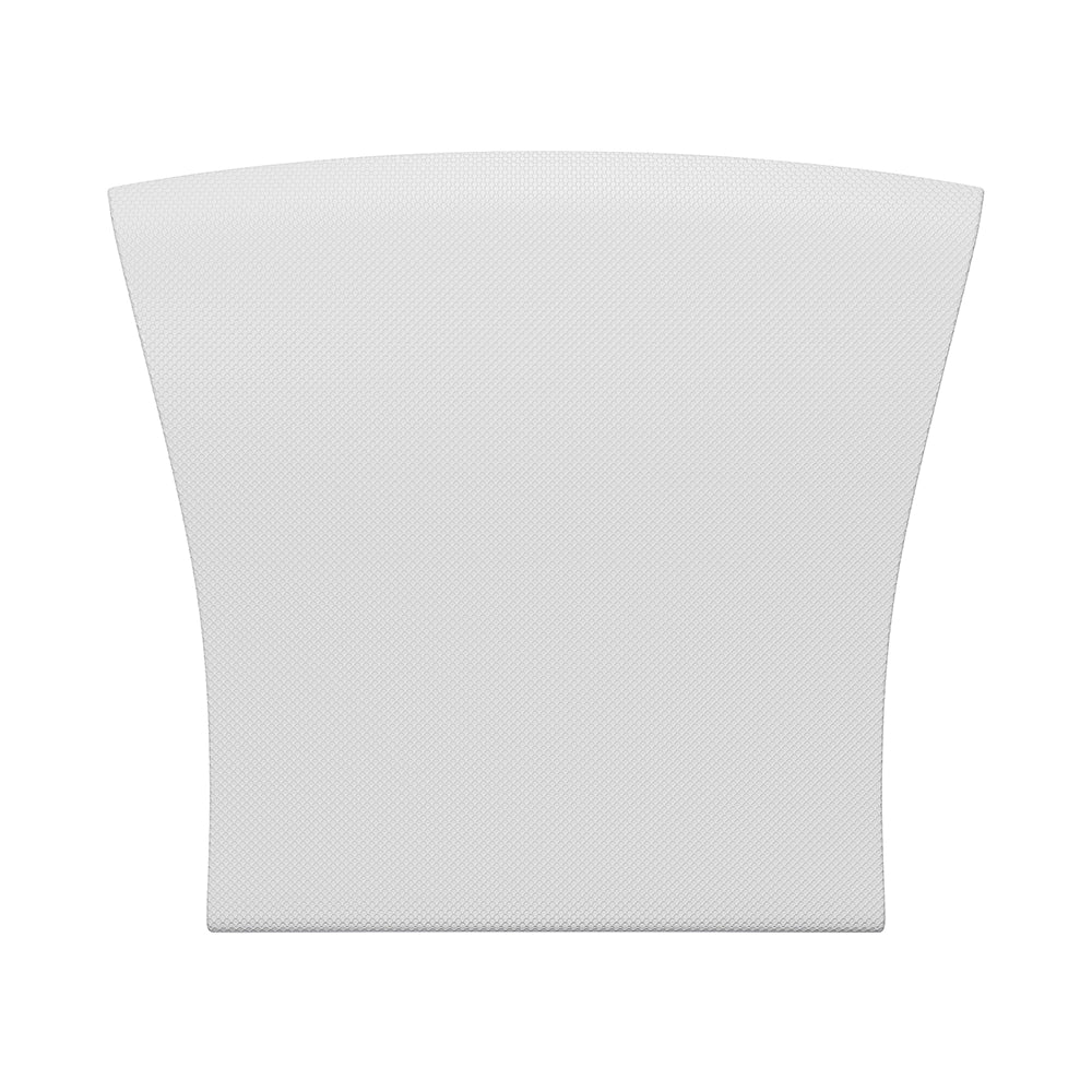 A large, curved Bathtub White Headrest for EMPV-59JT408LED Whirlpool Tub sits against a plain white background, featuring a subtle textured pattern. The headrest flares outward slightly at the top, creating a gently tapered shape.