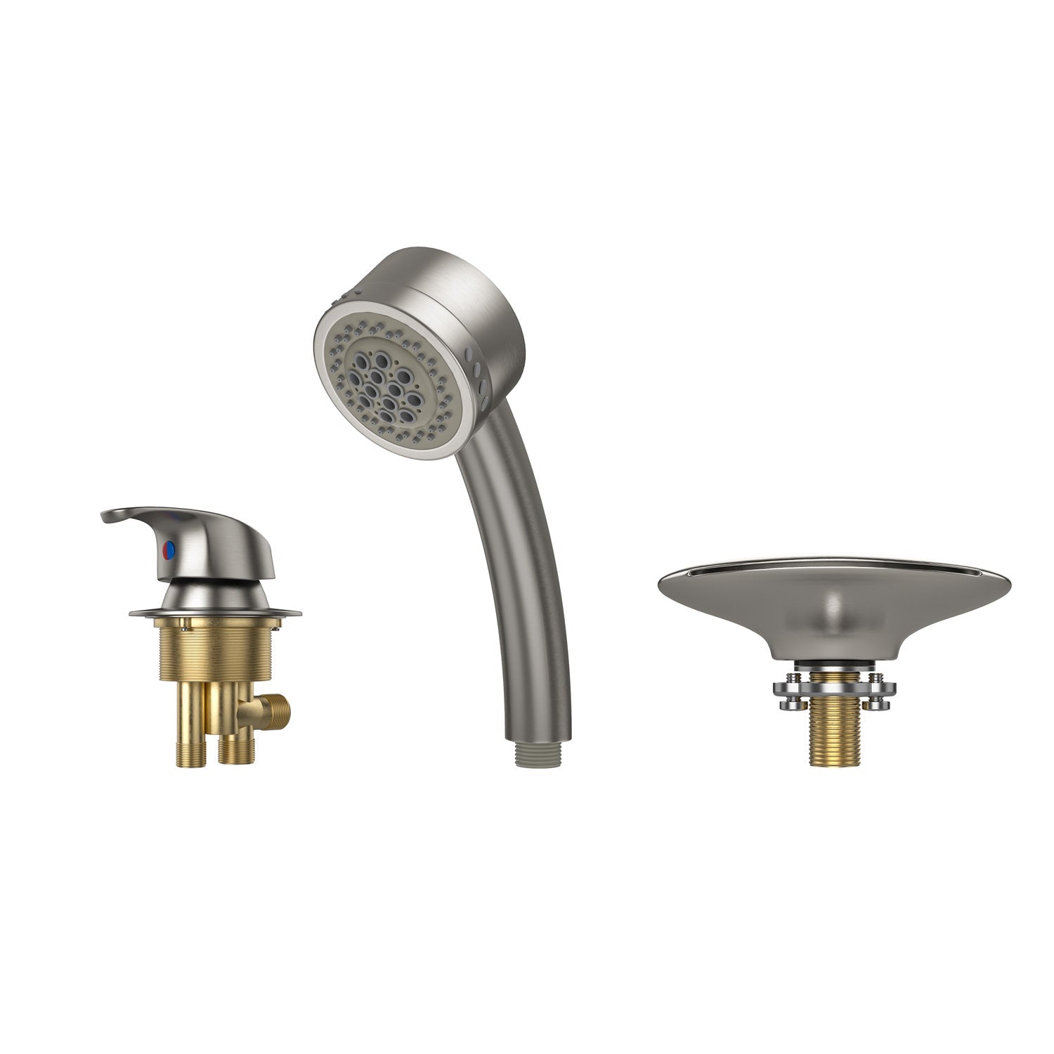 Bathtub Faucet Fixtures For EMPV-59JT319LED Corner Tub Brushed Nickel Fixture-1