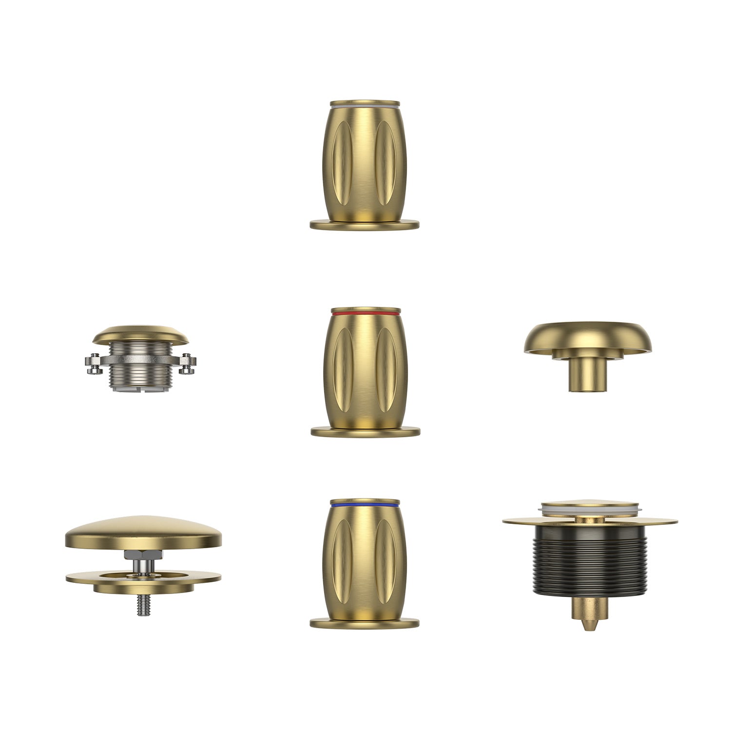 A collection of six different Bathtub Faucet Fixtures For AIS Series Whirlpool Spa Tubs, arranged in three vertical pairs on a white background. Each pair displays various angles and components of the fixtures, including screws, nuts, and Empava hardware fittings.