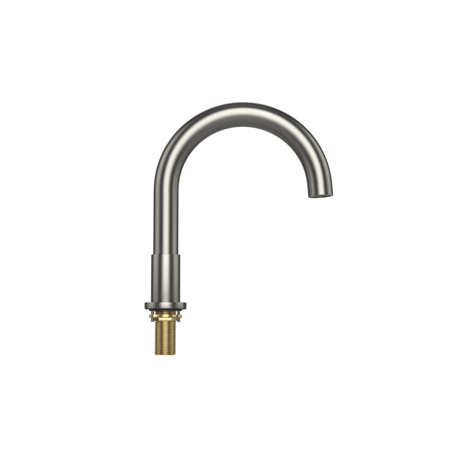 The Bathtub Faucet Fixtures For AIS Series Whirlpool Spa Tubs feature a sleek, curved gooseneck design with a threaded connection for easy installation. Its minimalist style is ideal for modern bathroom aesthetics.