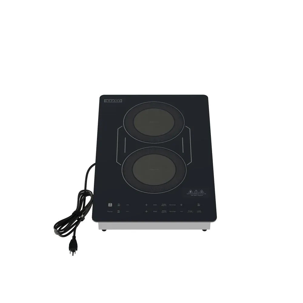 Empava 12 inch 2 burners Black Induction Cooktop with Bridge Element